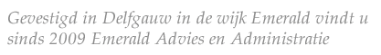 Gevestigd in Delfgauw in de wijk Emerald vindt u sinds 2009 Emerald Advies en Administratie